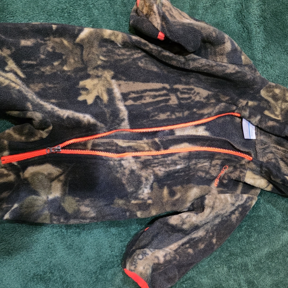 Columbia Camouflage Fleece Onesie with Orange 3-6 Month